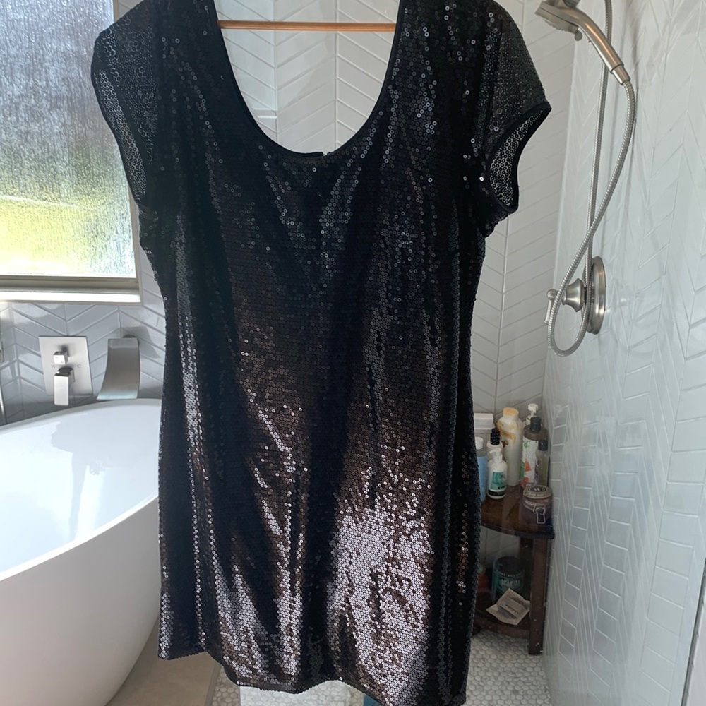 Elegant Black Sequin Dress